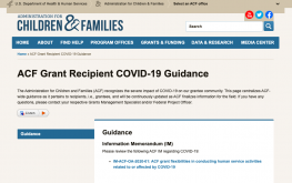 ACF Grant Recipient COVID-19 Guidance