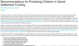 Recommendations for Prioritizing Children in Opioid Settlement Funding